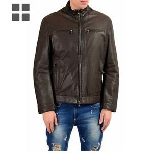Brunello Cucinelli Brown Reversible Leather Jacket